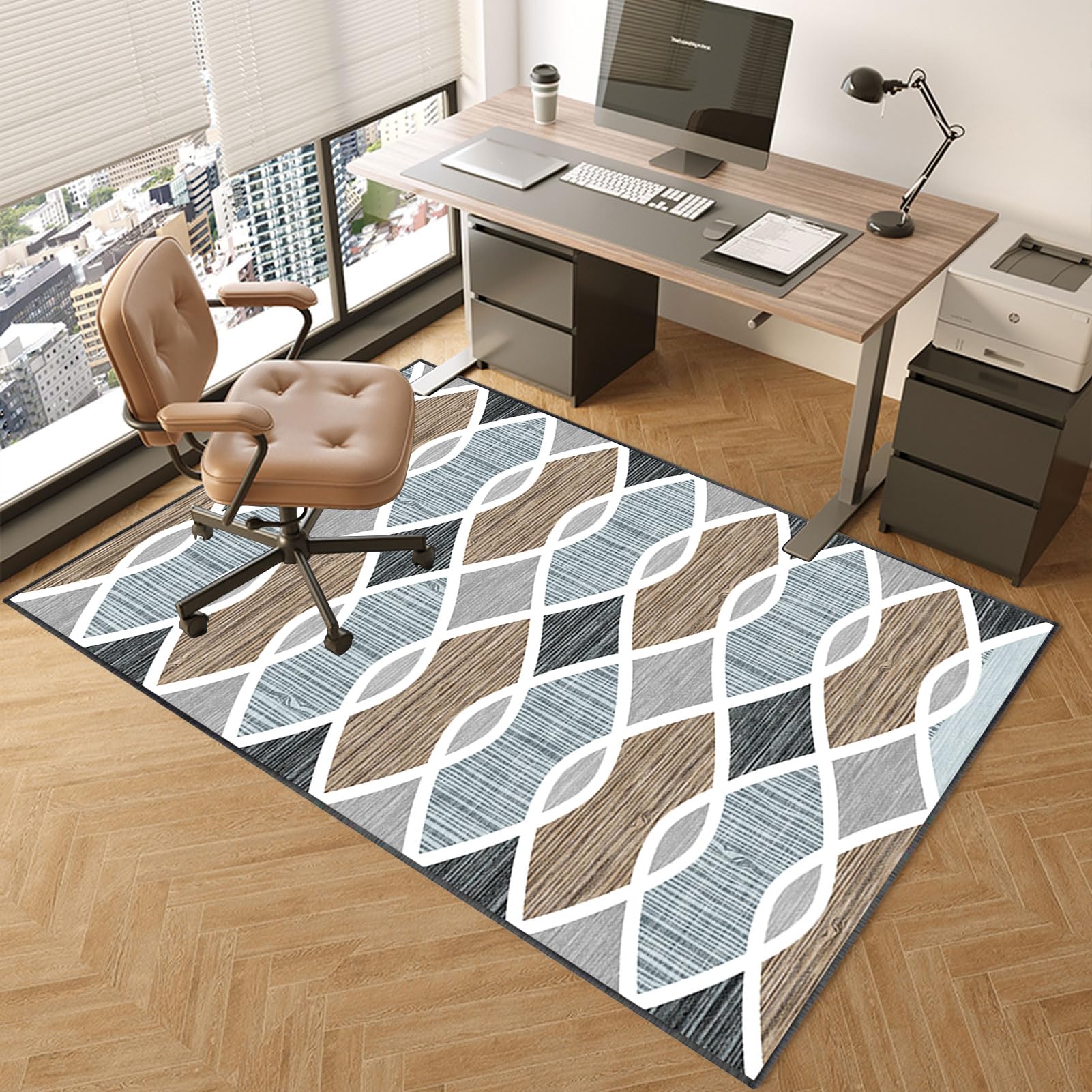 TOYOCC Desk Chair Mat Heavy Duty Office Chair Mats for Carpeted and Hardwood Floor 150 x 180 cm Carpet Protector Chair Mats for Home and Office Floor Mat, Gaming Chair Mat Rolling Computer Chair Mat