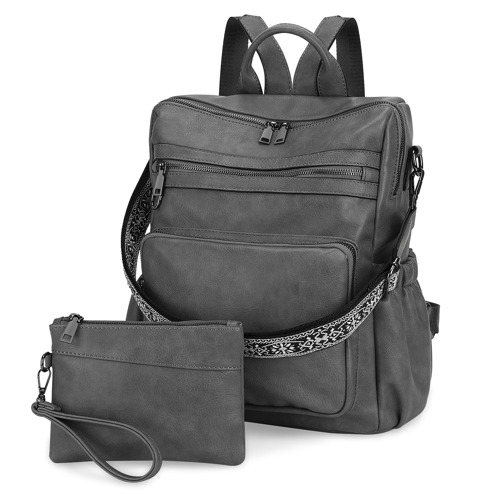 Mochila Mujer de Cuero PU Mochila Pequeña Mujer con Convertible en 2 Formas de Llevar Mochila Mujer Casual para Diario