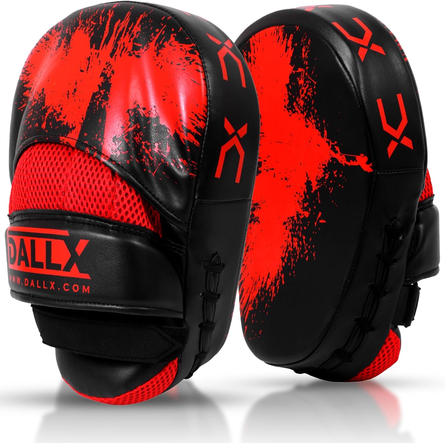 DALLX Sports Punch Mitts Target Focus Pads Hook and Jab Curved for MMA Training Martial Arts Karate Kickboxing Muay Thai with Adjustable Straps Ventilated
