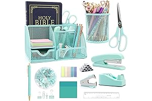 All-in-One Green Desk Organizer Set: Keep Your Workspace Pristine and Stylish