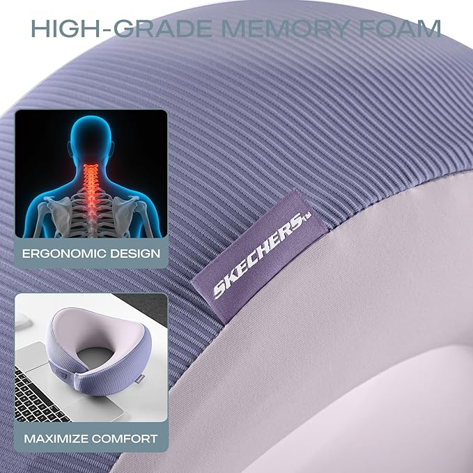 Almohada de espuma viscoelástica para cuello, morada miniatura 8