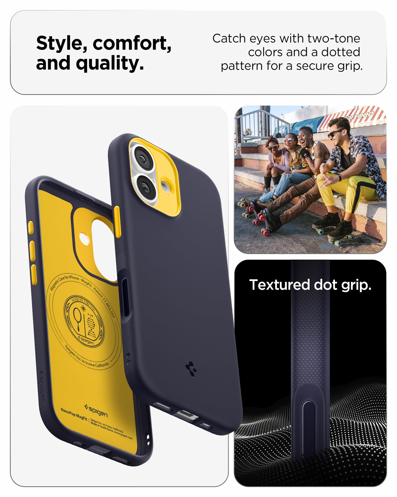 Spigen Cover per iPhone 17, Nano Pop MagFit, Compatibile con MagSafe - Blueberry Navy