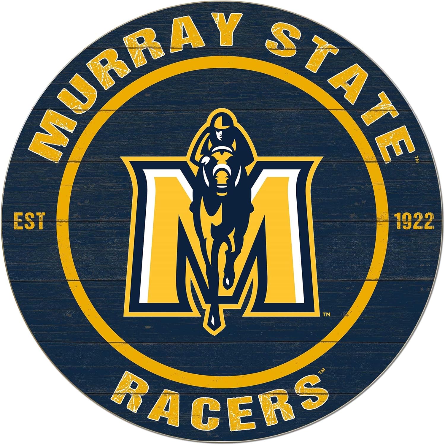 KH Sports Fan Murray State Racers Colored Circle Sign, 20x20 Inches, Racers Decor for Dorm, Bedroom, Fan Cave, Living Room; Display Your Team Spirit with This Unique Murray State Racers Wall Art