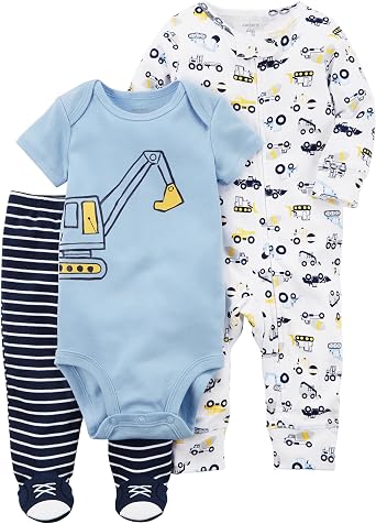 Carter's Conjunto de 3 Piezas de Dinosaurio bebé Boys' (,) bebé Prematuro  Construcción Azul: Amazon.es: Ropa