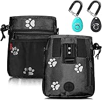SZOLLC Dog Treat Pouch with 2 Clickers - 3 Ways to Wear for Training, Large Capacity Bag with Waist Belt, Shoulder Strap & Poop Dispenser
