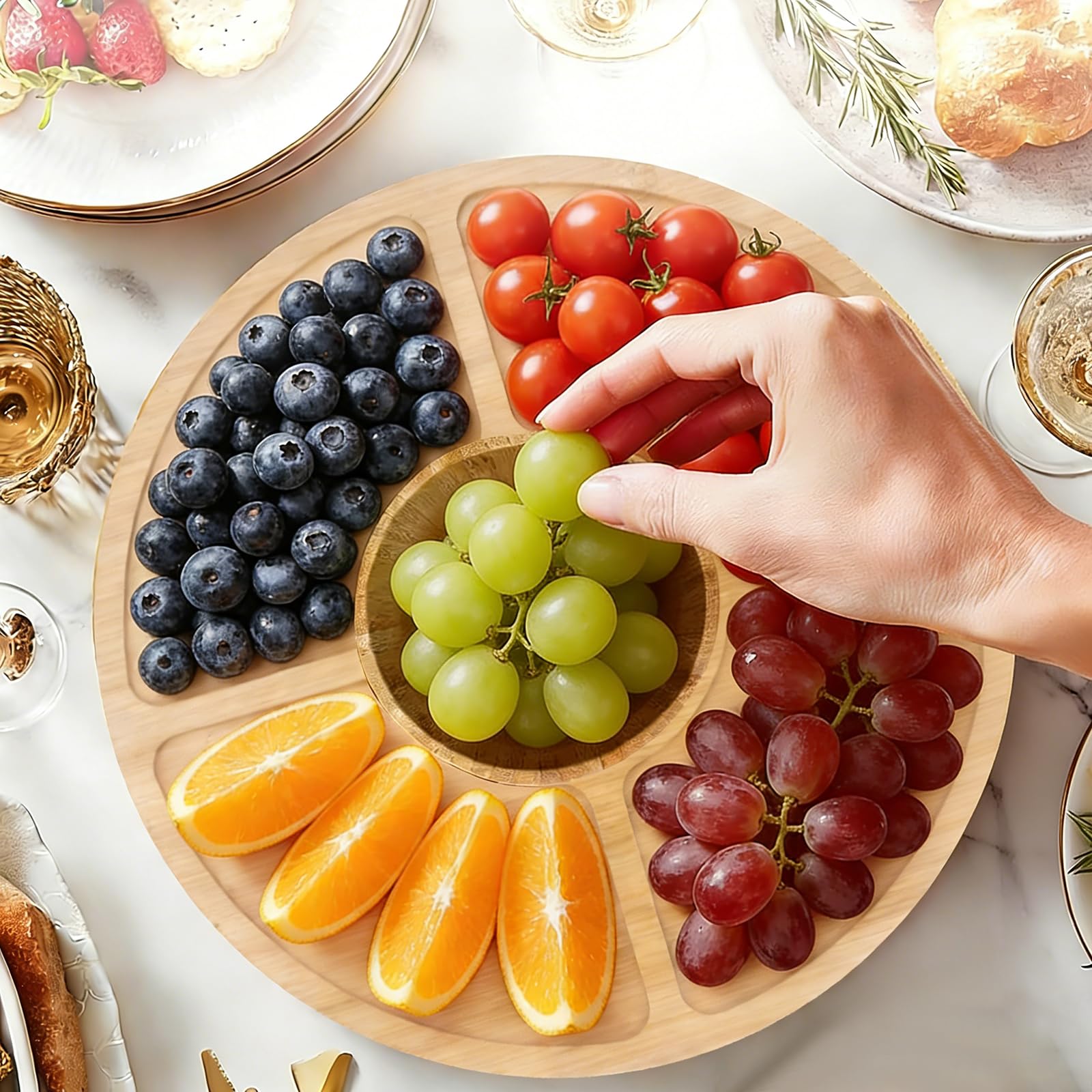 Tortenplatte mit Deckel,Kuchenständer aus Bambus und Holz,Tortenständer mit Fuß,2-in-1 Dessert-Display-Set & Charcuterie-Brett für Hochzeiten, Partys, Bäckereien