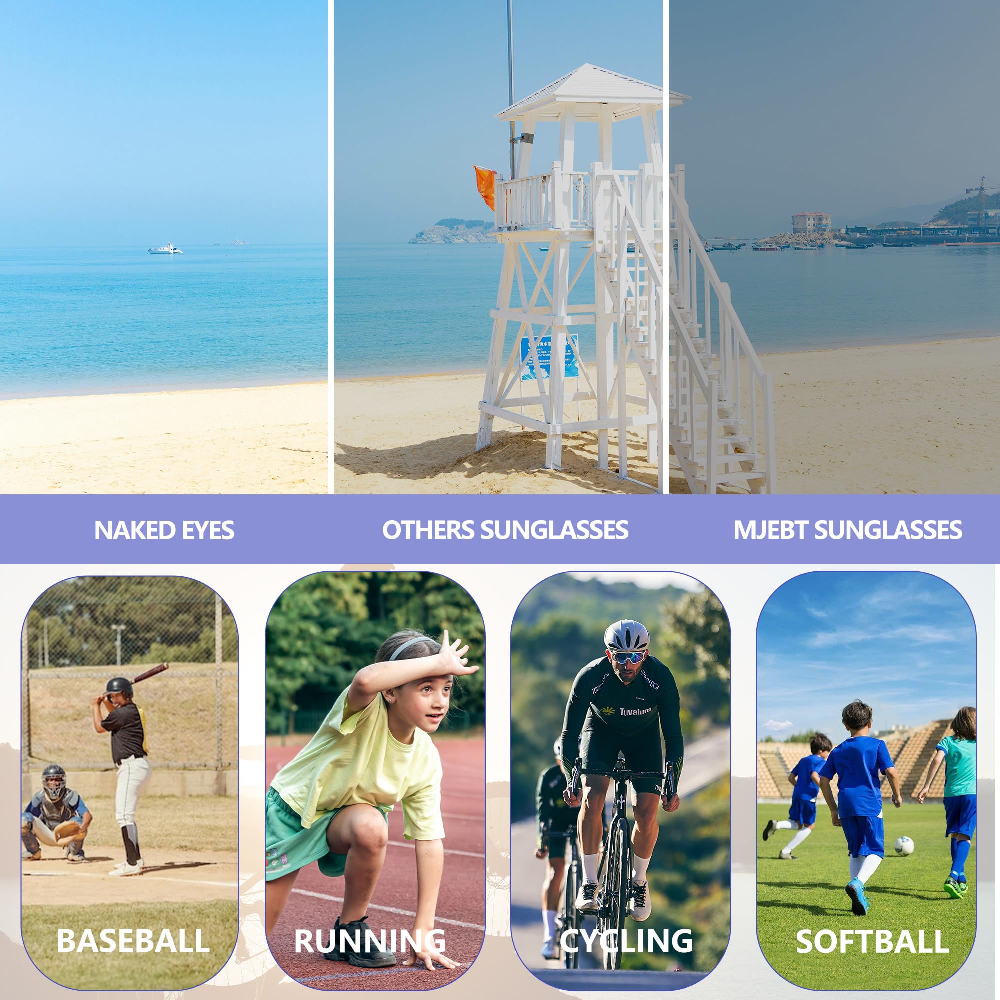 Polarisierte Baseball-Sonnenbrille für Kinder, Sport-Sonnenbrille für Jungen und Mädchen, 6–14, Jugend-Sonnenbrille zum Radfahren, Laufen