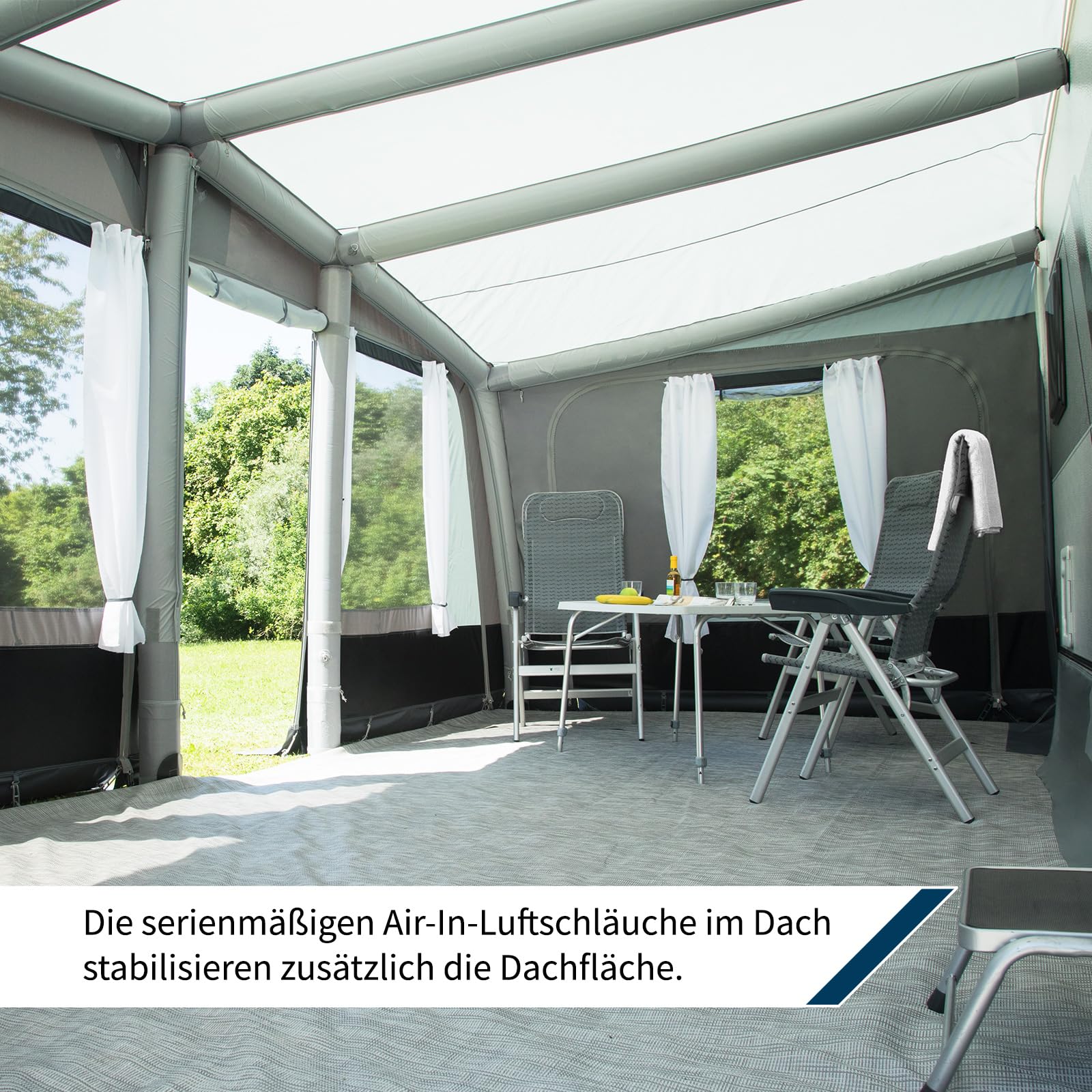DWT - aufblasbares Vorzelt - Wohnwagen - Scala Air 250 - herausnehmbare Vorder- und Seitenwände - Ganzzelt 250 cm Tiefe - Air-In-System