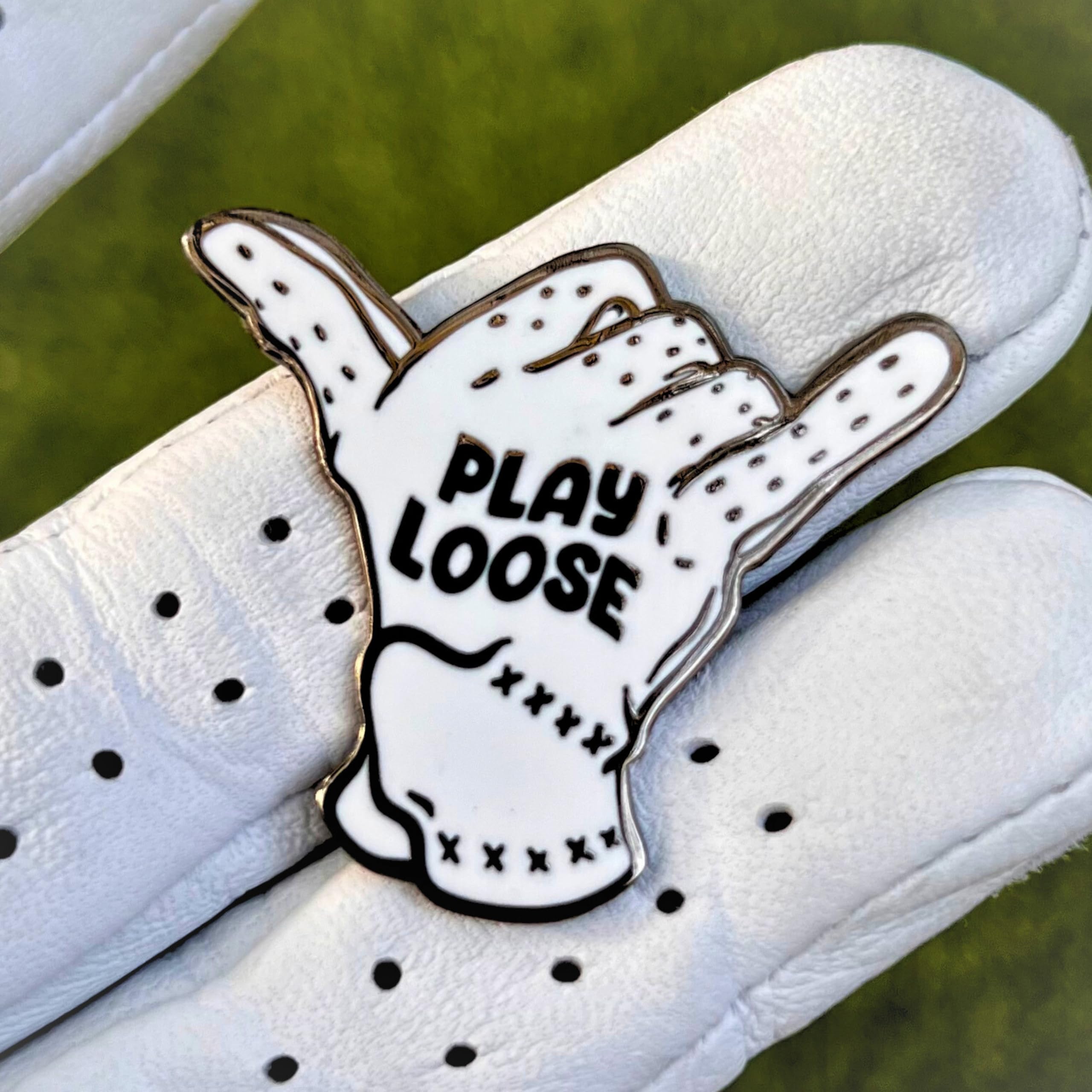 Large Play Loose Golf Ball Marker - Made in USA - Shaka - Hang Loose - Unique Golf Gift for Him