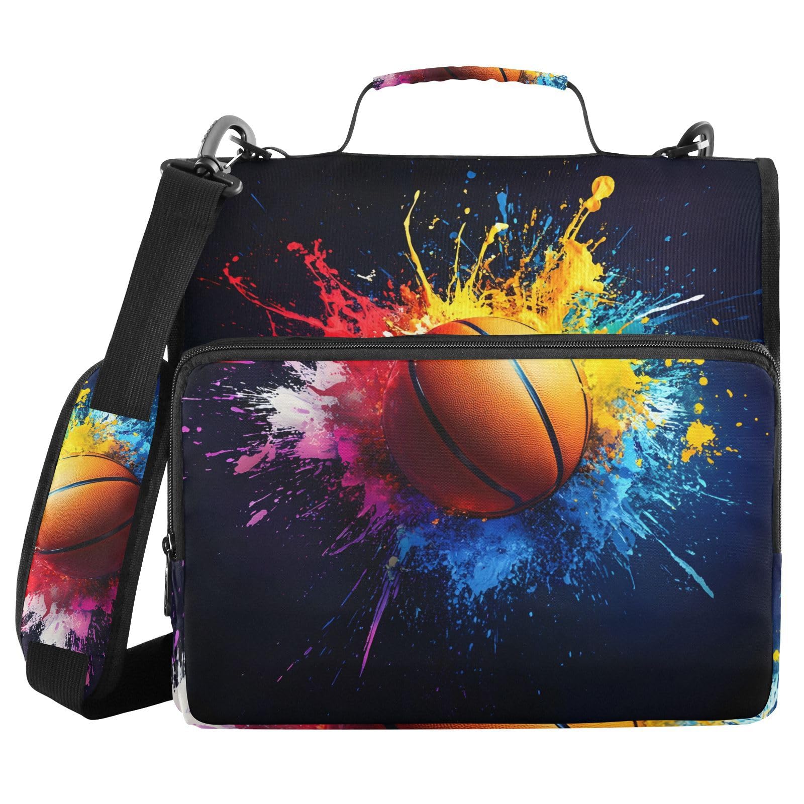Basketball Colorful Sport Zipper Binder Bag 3 Ring Binder