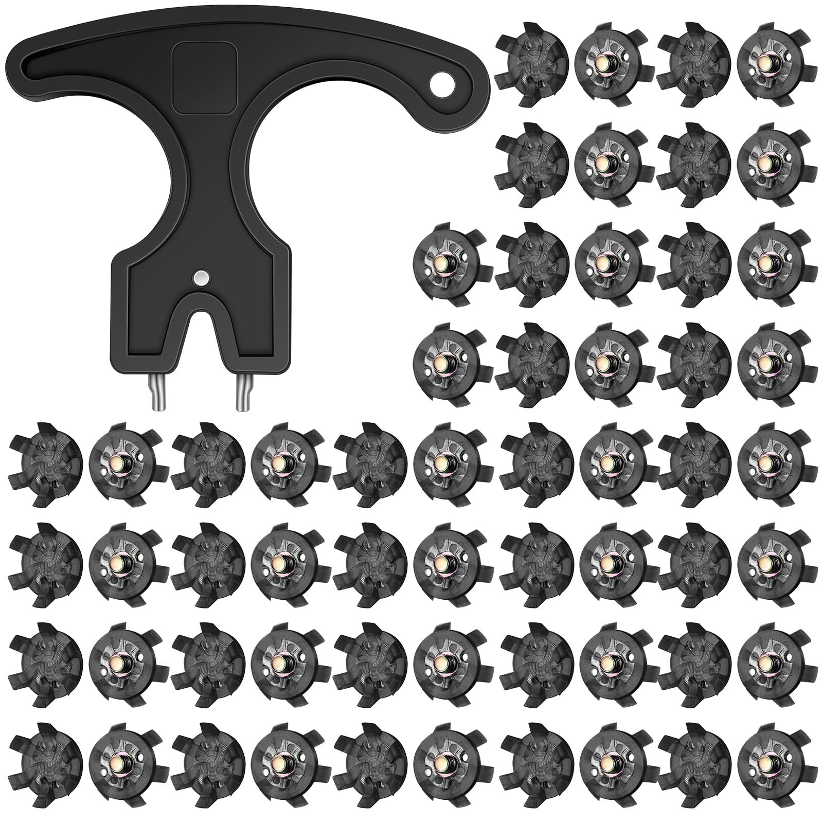 Shappy 50 Pcs Golf Shoe Spikes Replacement Metal Screw 1 Wrench Tool