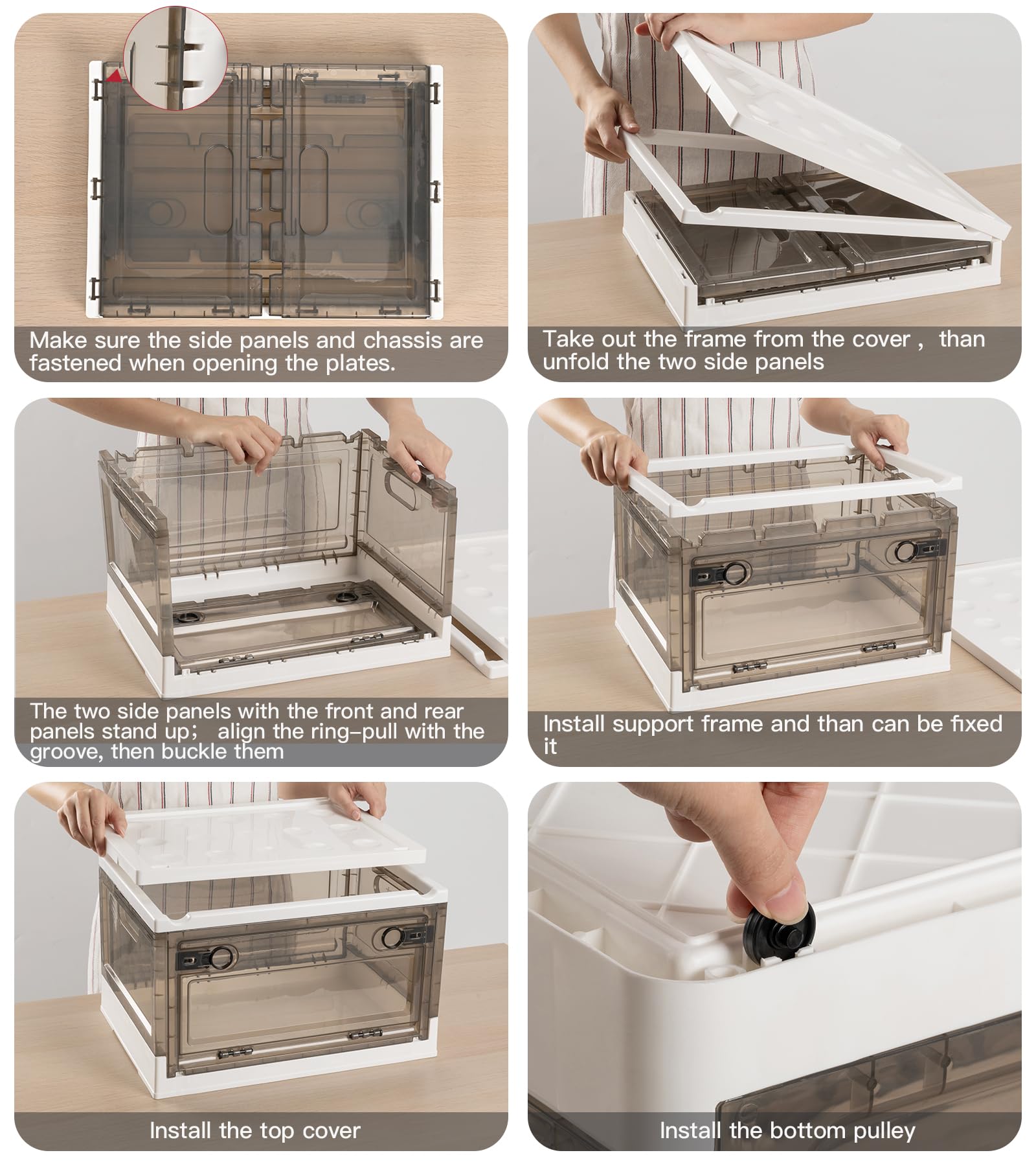 FORWOS Stackable Storage Bins 6.8 Gal, Collapsible Storage Bin, Lid Stackable Storage Bin, Small Closet Organizer for Home, Car Trunk, Camping Trips(2 Pack, 16 x 11.4 x 9.8'')