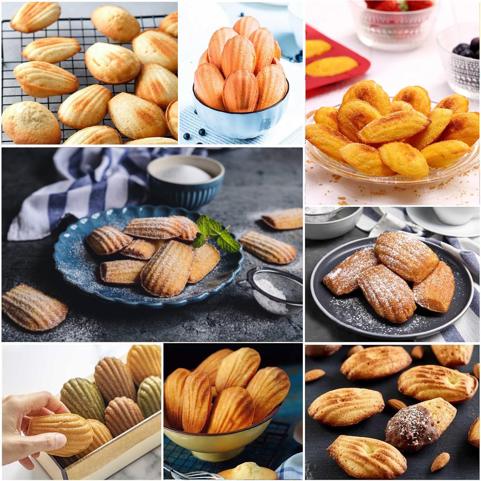 4 Teglie Per Madeleine In Silicone Antiaderente - 9 Stampini A Forma Di Conchiglia Per Vassoio, 28,7x16,8 Cm, Adatti Al Forno E Lavabili In Lavastoviglie