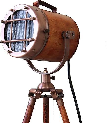 collectiblesBuy Lámpara de pie baja vintage marina modelo de estudio antiguo reflector con trípode