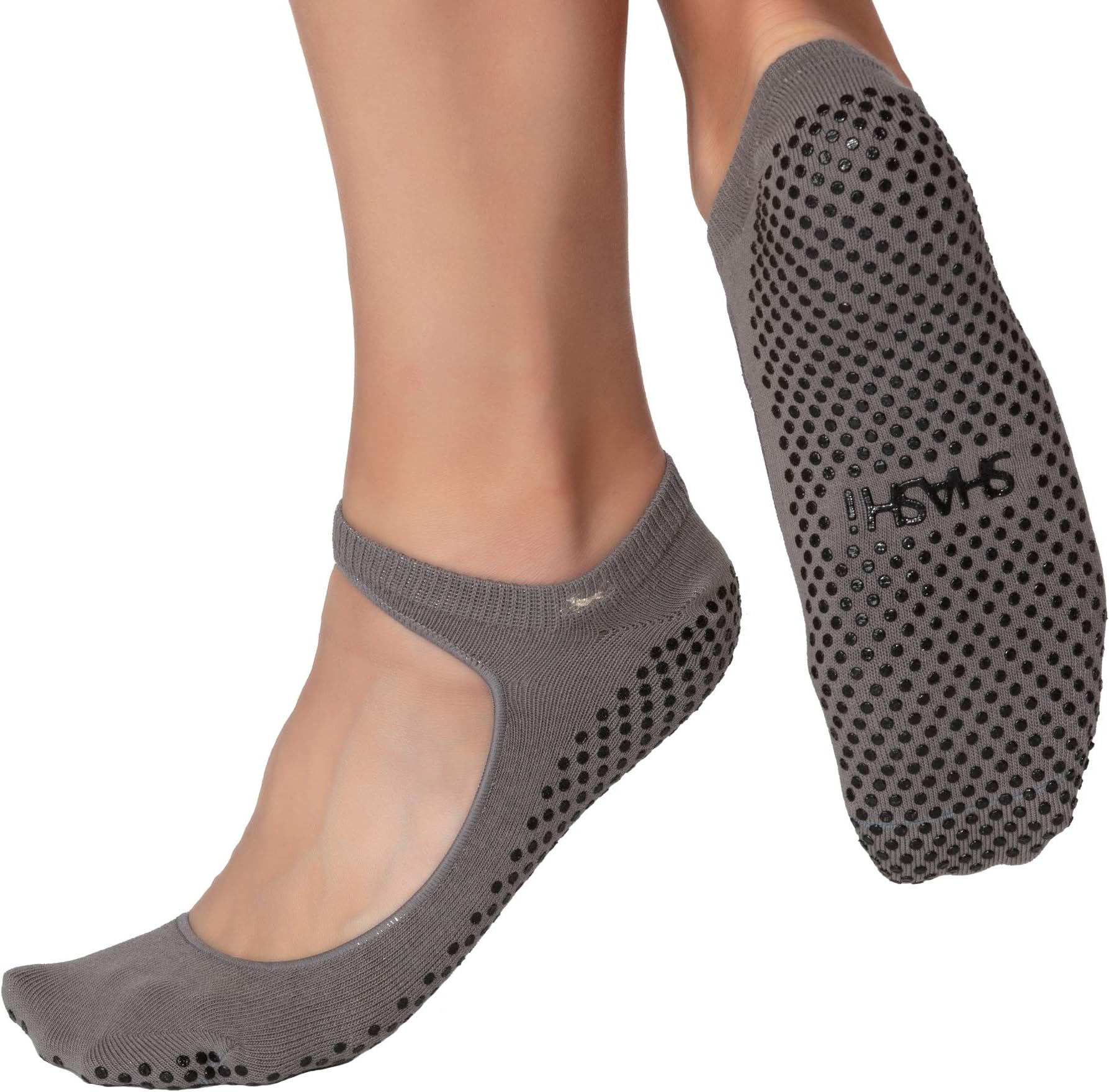 SHASHl Sweet Grip Socks for Women – Mary Jane Socks w/Cut Out –Non Slip Socks – Workout Socks for Yoga, Pilates or Barre