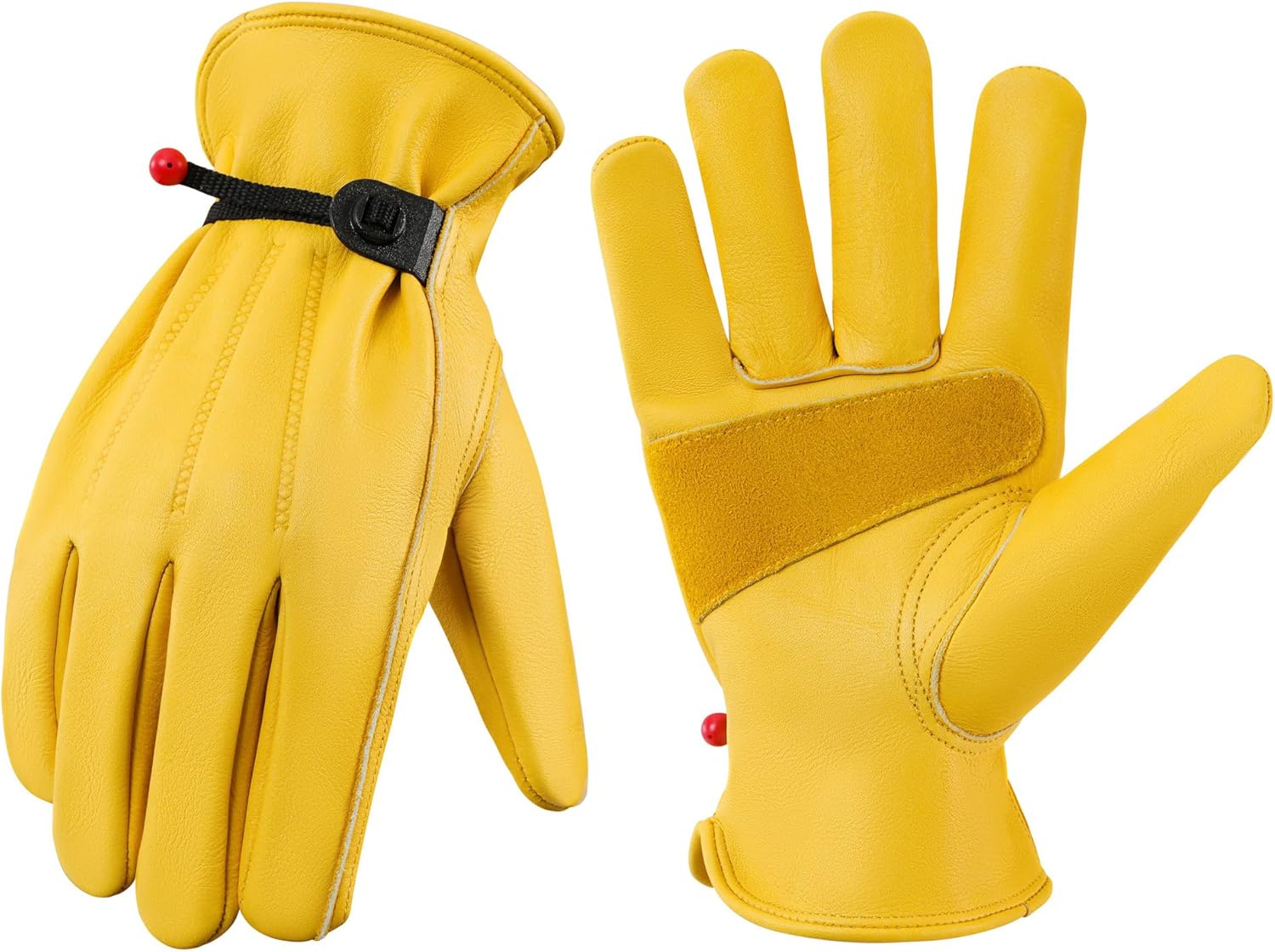 Leather Work Gloves for Men &amp; Women, Reinforced Durable Gardening Gloves,Cowhide Work Gloves,Puncture &amp; Cut Resistant
