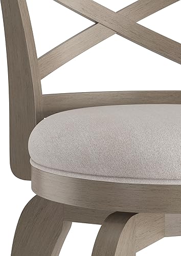 Miniatura 7 de Hillsdale Saddlebrook Taburete giratorio de madera, color gris envejecido