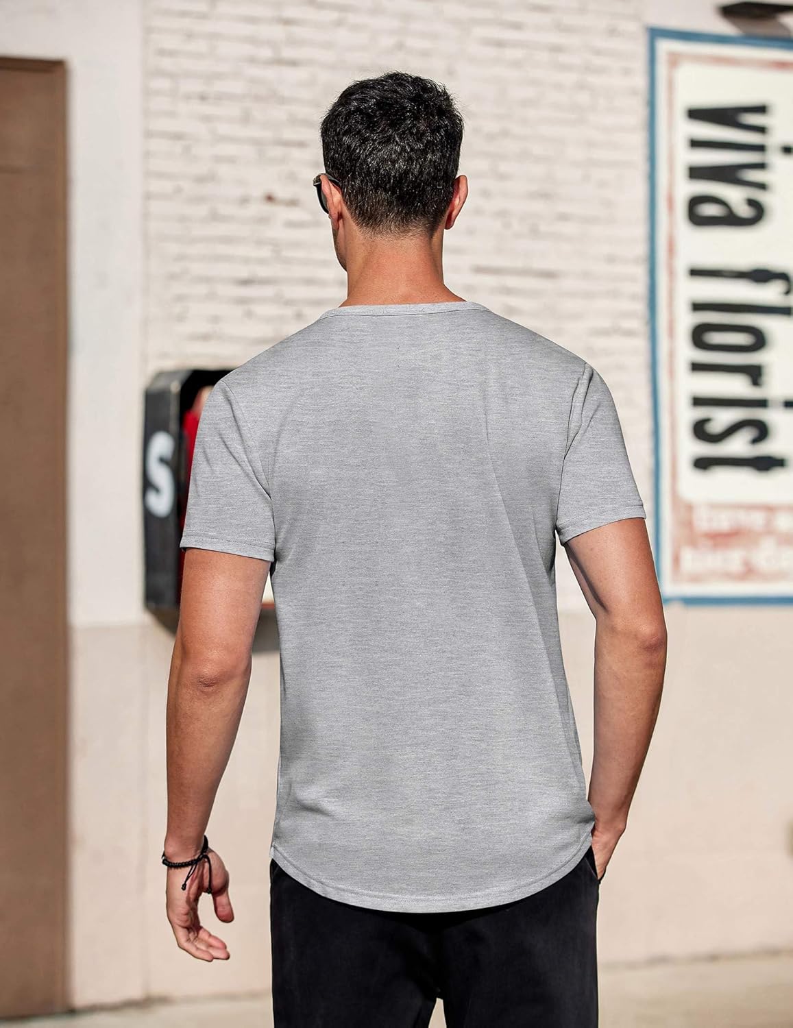 COOFANDY Men's Casual Henley T-Shirts Summer Short Sleeve Cotton Shirts Basic Button Tee Tops - Image 4
