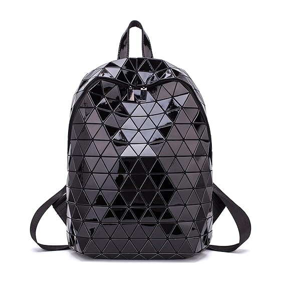 black geometric backpack