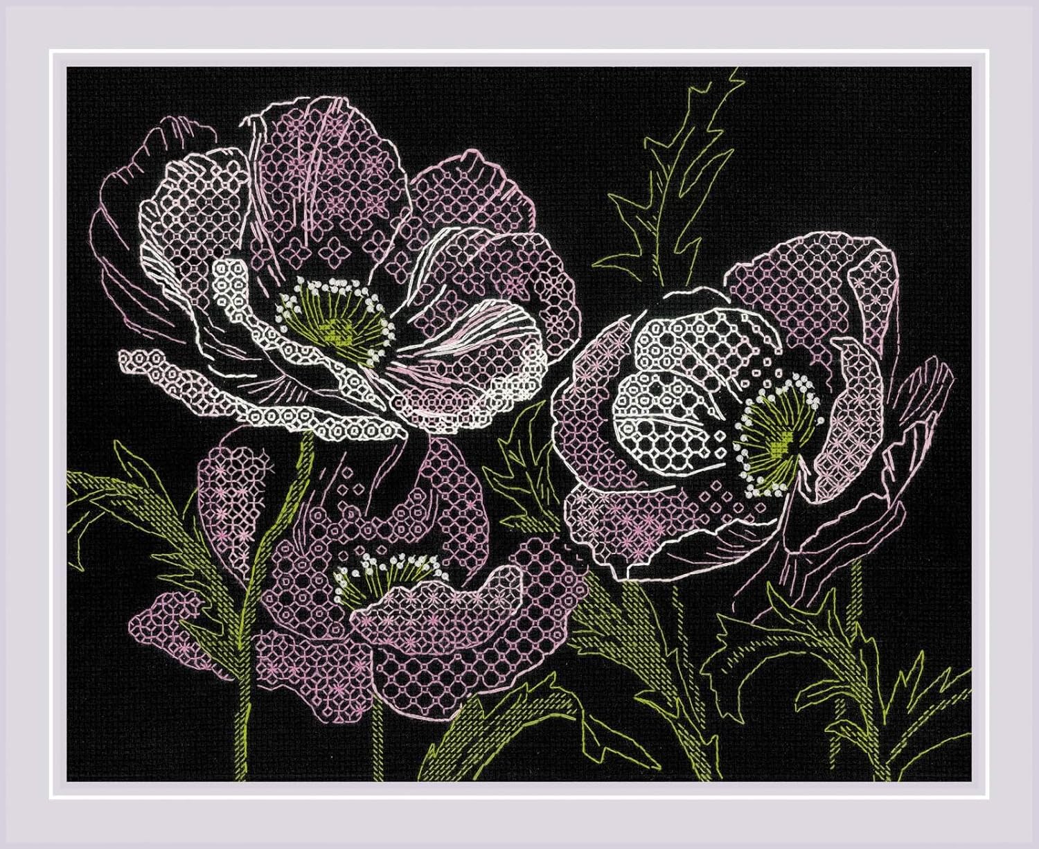 RIOLIS Cross Stitch, Lace Poppies (14 Count) (1991)