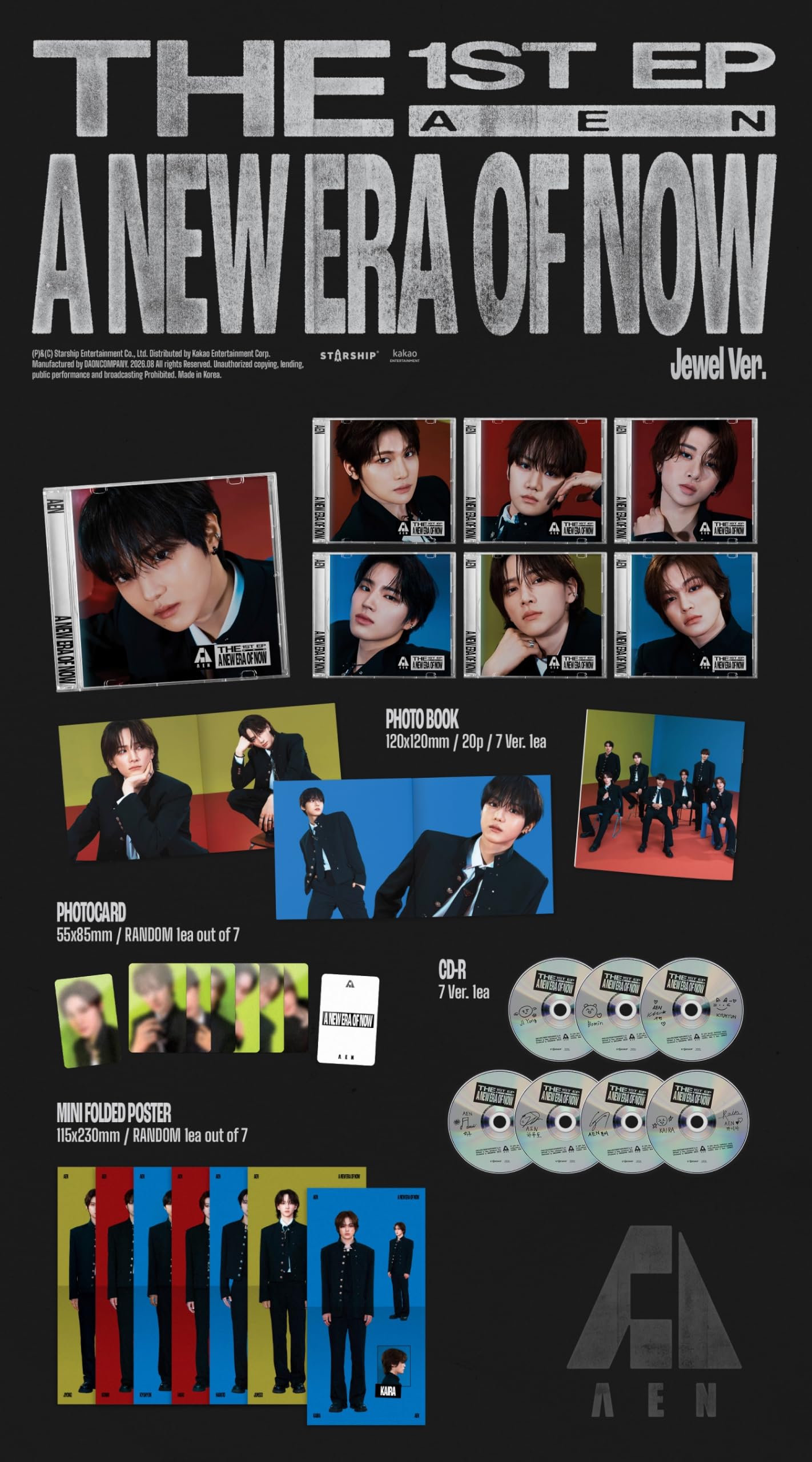 (Zestaw klejnotów: Bomin+Haru+Haruto+Jiyong+Junseo+Kyuhyun+Kaira) AEN A New Era of Now 1. album EP