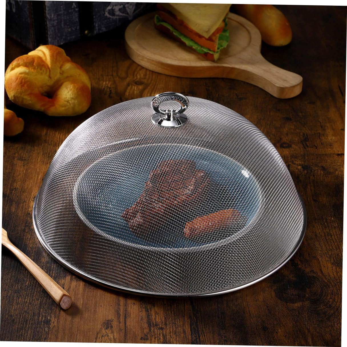 ERINGOGO Copertura per Alimenti in Acciaio Resistente e Riutilizzabile Rete Protettiva Anti-Insetti per Barbecue e Picnic all Aperto Protezione Antipolvere per Piatti e Frutta