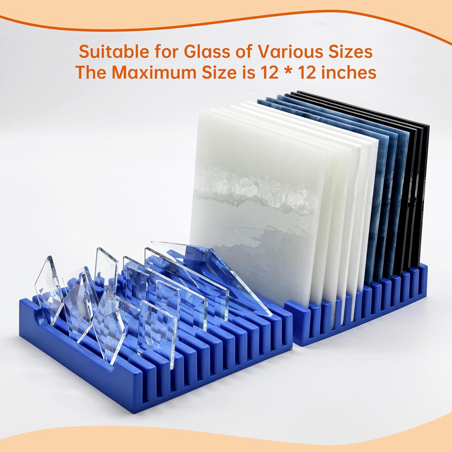 Stained Glass Sheet Storage Rack, Glass Panel Organizer, accommodate 12 * 12 inch stained glass(1 Pack)