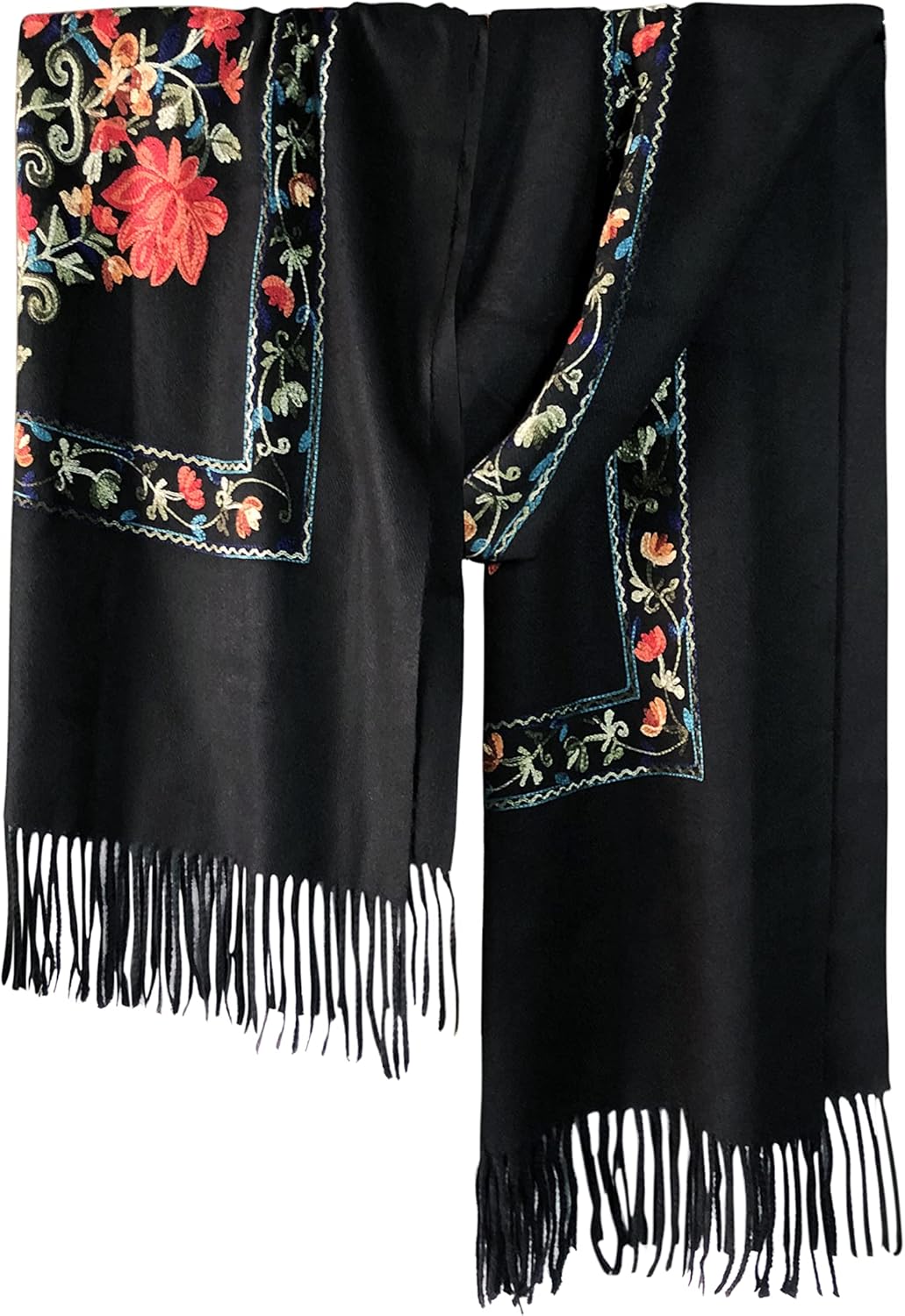 Urban CoCo Women's Embroidered Tassel Long Shawl Oversize Scarf Wraps for Women - Image 3