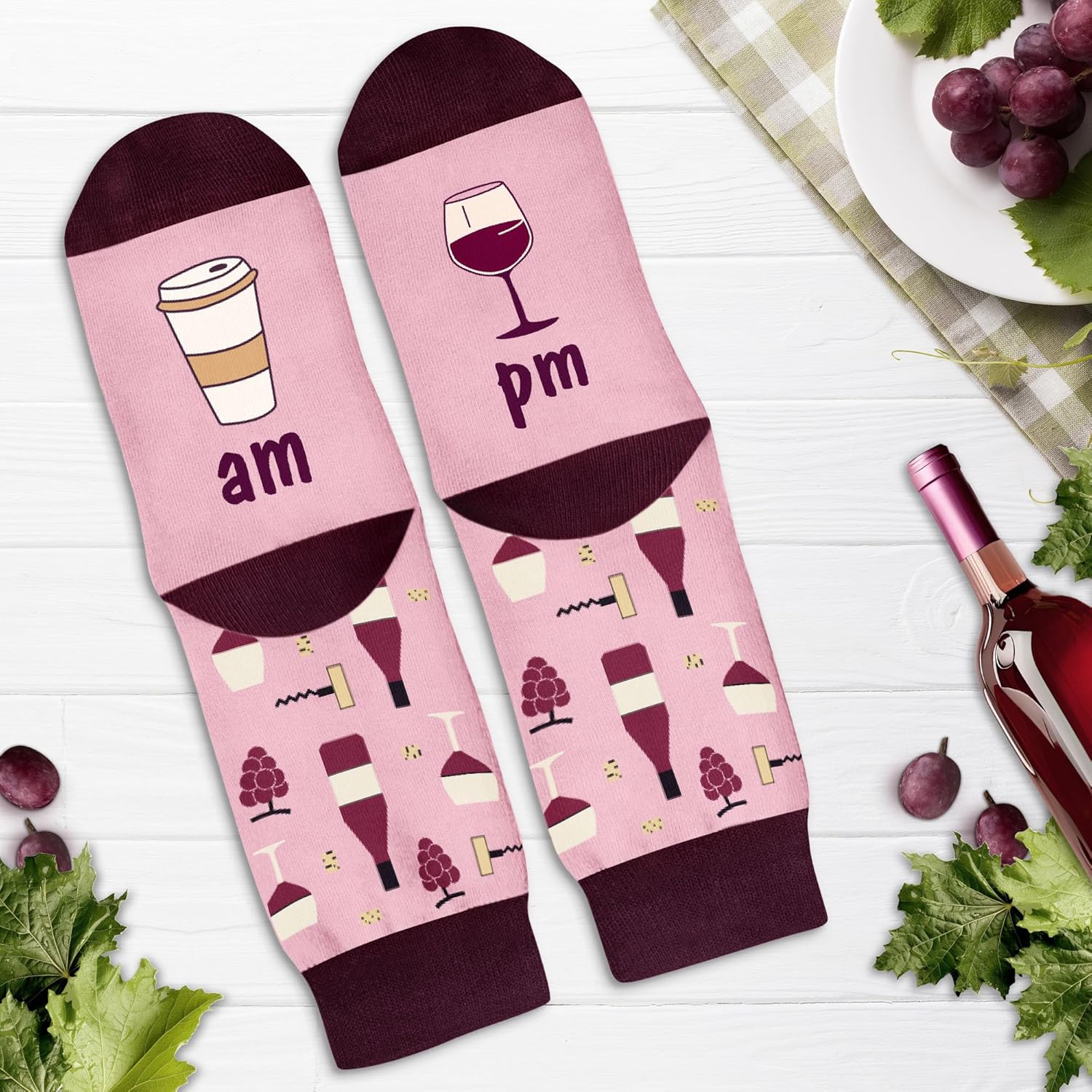 VICRAZY Wine Gifts for Men, Women - Funny Socks - Gifts for Lovers - Stuff, Stocking Stuffers - Image 5