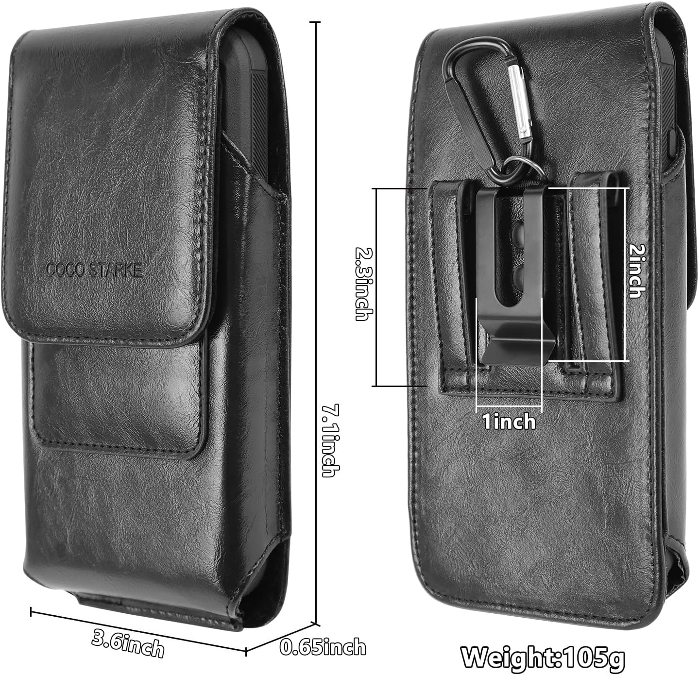 Leather Phone Holster for iPhone 17 Pro Max,iPhone 16 Pro Max, 15 Pro Max, 14, 13, 12, 11, X &Samsung Galaxy S24 Ultra, S23, S22, A15, A35, Cell Phone Holster Belt Holder Case with Clip - Image 5