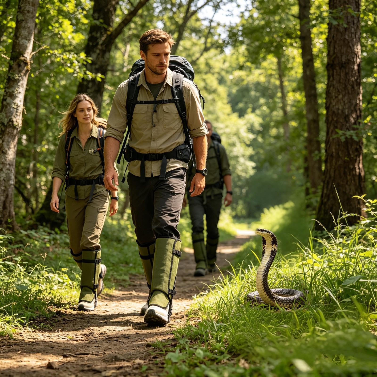 Polainas de serpiente para mujer, protección contra mordeduras de piernas al aire libre, polainas de serpiente para senderismo, pesca, escalada, camping, trabajo, jardín, granja