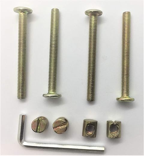 Remi Tools Ltd - Cot furniture repair and assembly kit (4 screws M6 x 60 mm), 4 nuts and 1 Allen key