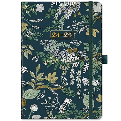Academic Diary 2024-2025 - A5 Diary 2024-2025 Week to View, August 2024 - July 2025, 12 Months Diary with Elegant Hardcover, Elastic Pen Loop, Back Pocket, 21.3 x 14.7 x 1.6 cm