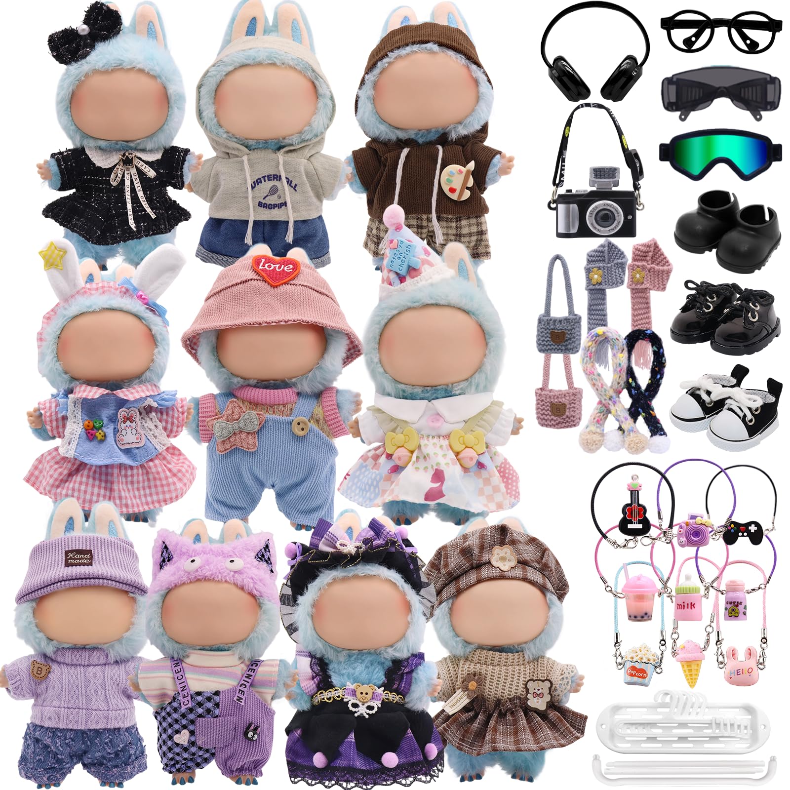Amazon.co.jp: ラブブ 服 Labubu 服 39点フルセット 着せ替え 17cm