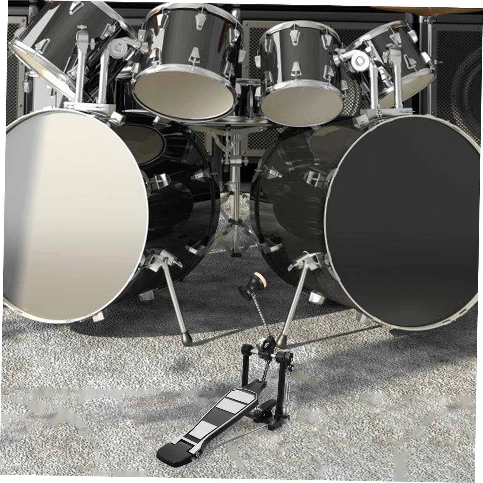 UPKOCH Pedale Singolo per Batteria in Lega di Alluminio e Base Allargata Design Antiscivolo per Esercitarsi nella Tecnica del Jazz e Batteria Elettronica