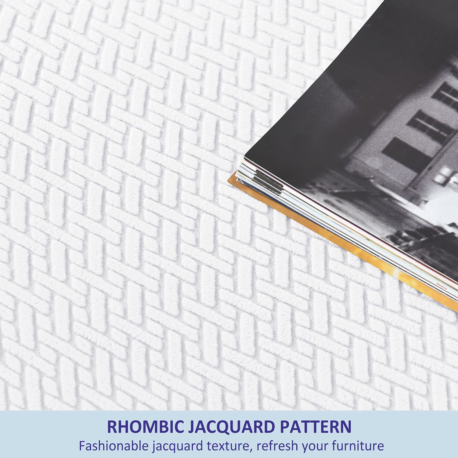 Copripoltrona Elastico copripoltronare Jacquard 4 Pezzi Reclinabile Antiscivolo relax Rimovibili E Lavabili per Soggiorno-Bianca-1 Posto