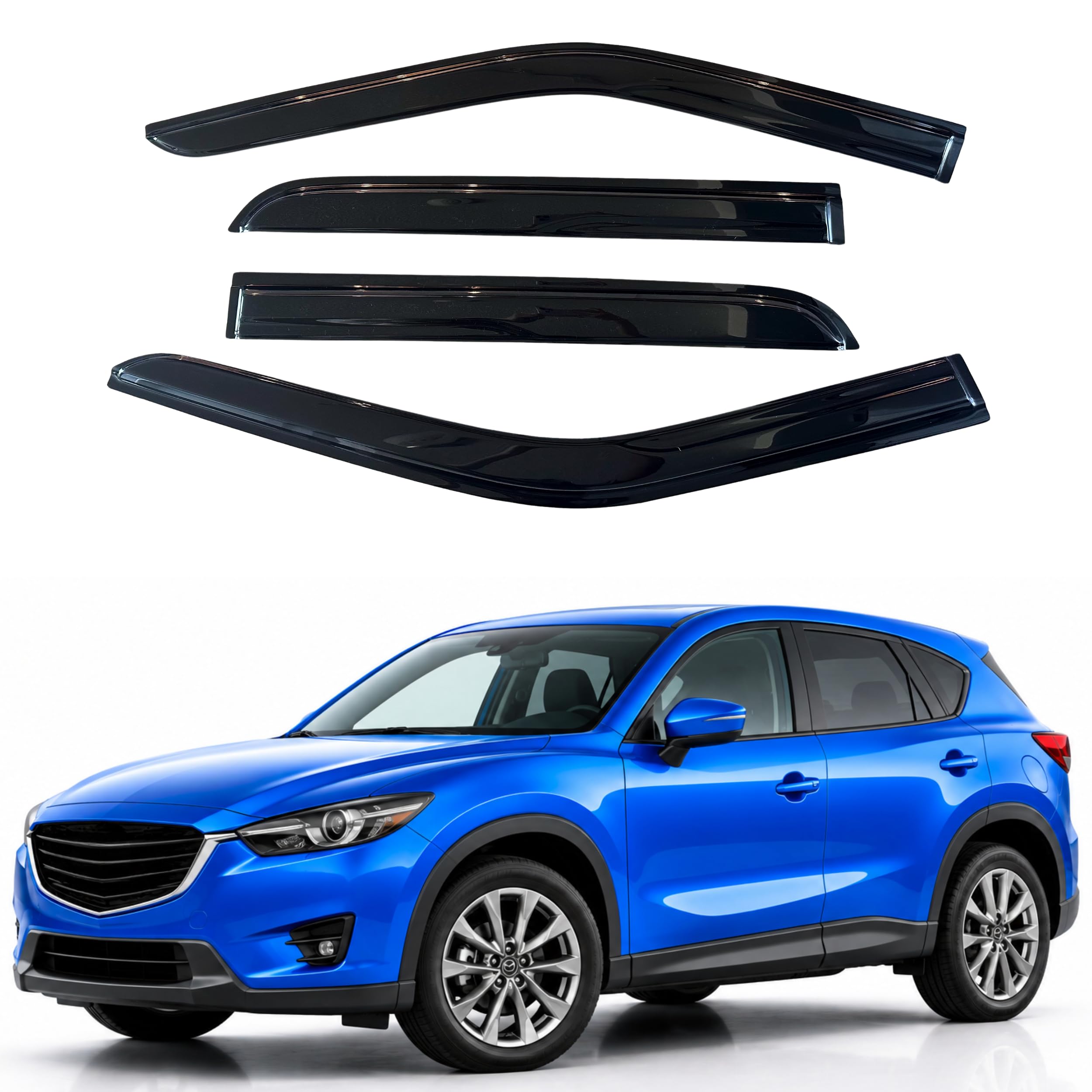 IG Window Visors Fit for 2017-2025 Mazda CX-5, Out-Channel Rain Guards Vent Wind Deflectors 4PC, Car Accessories for 17-25 Mazda CX5
