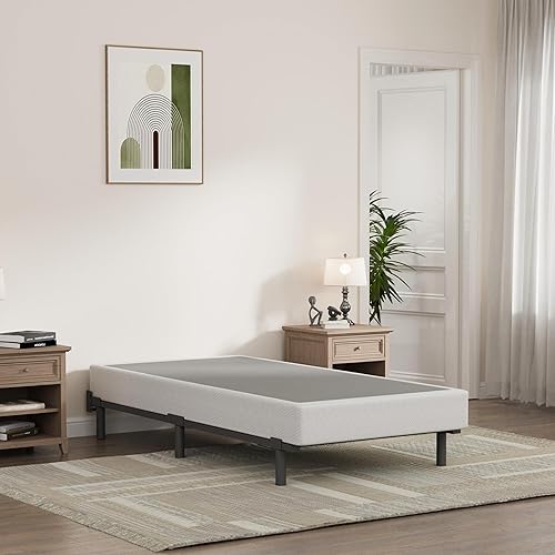 Miniatura 9 de Base de cama tamaño King, marco de cama Metal Basics de 7 pulgadas, base de perfil bajo para somier, soporte de 9 patas, sin ruido, fácil montaje,