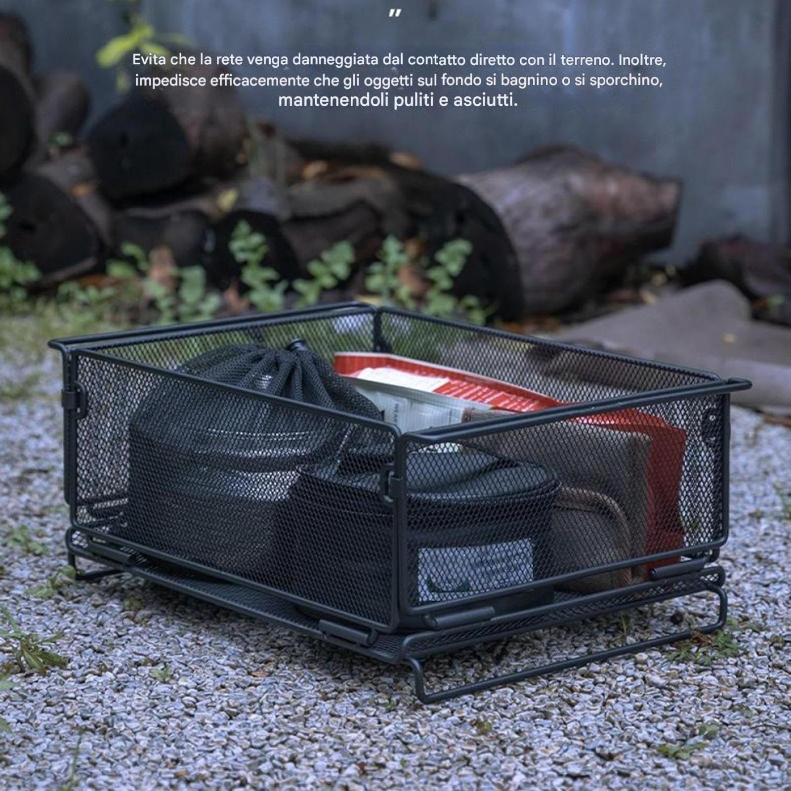 Cestino in Rete Contenitori Metallici Pieghevoli Resistenti | Cucina e Casa per Congelatore Campeggio Giardinaggio