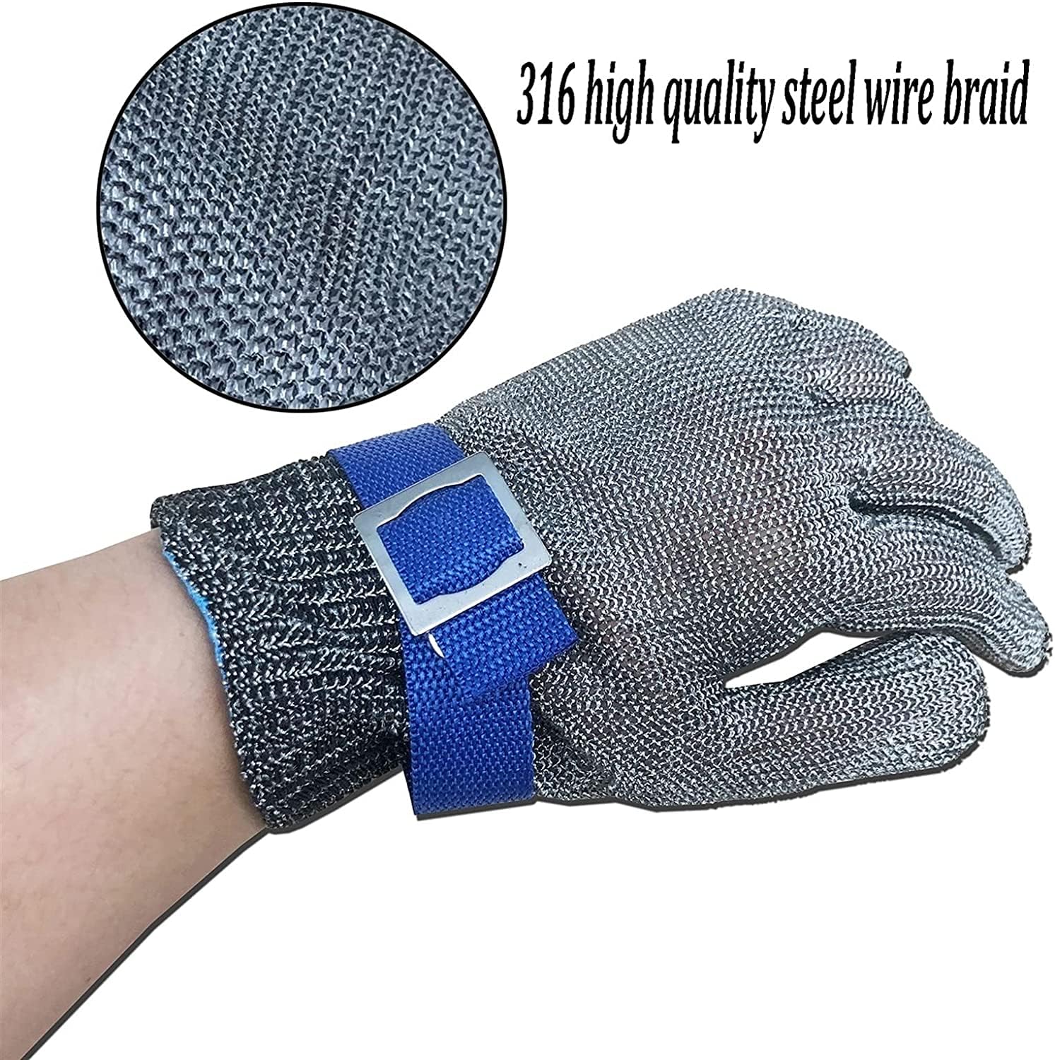 Gants anti-coupures Gants résistants aux coupures, protection de niveau de sécurité 5 de qualité alimentaire, Gants de travail de sécurité for la coupe de verre de boucherie de cuisine(6pcs,S)