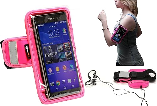 Navitech Pink Running/Jogging/Cycling Water Resistant Sports Armband Compatible with The Huawei Honor 6 / Huawei Ascend G6 / Huawei P7 Mini