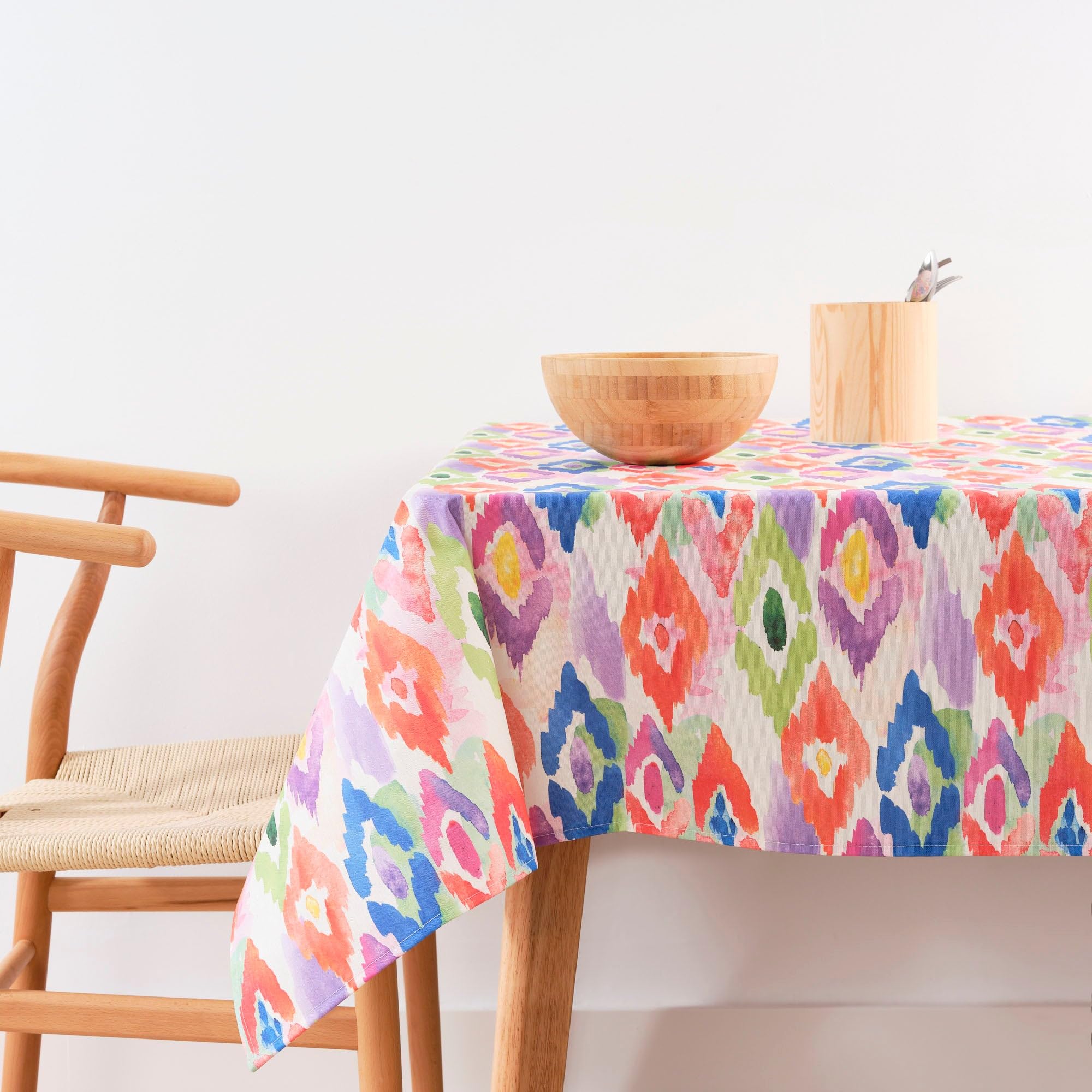 BELUM 0120-400 Stain-Resistant Tablecloth Size 155 x 155 cm Extra-Soft Multi-Coloured 100% Organic Cotton Fabric