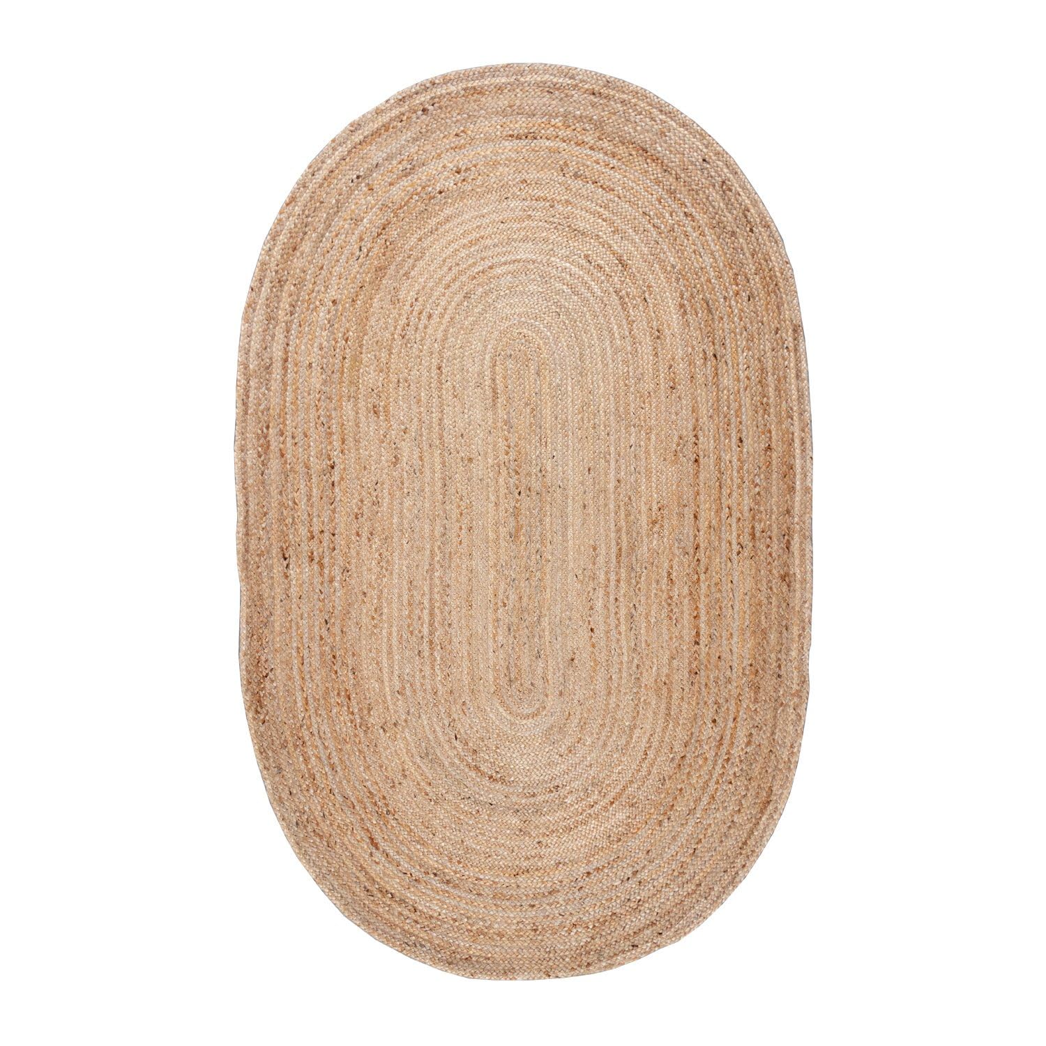 FRAAI | Home & Living Tapis de Salon en Jute - Fair Ovale Naturel - 100x152cm - Poil Court - Ovale - Jute