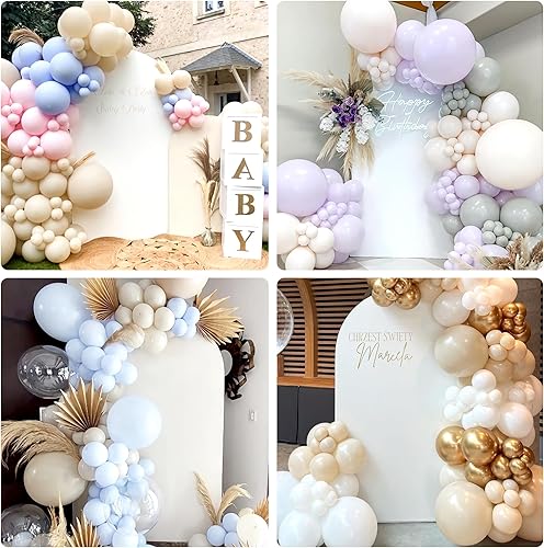 Miniatura 5 de Funda de arco para telón de fondo, color blanco, de 4 pies, de elastano, elástica, ajustable, para decoración de arco redondo, para bodas, fiestas,