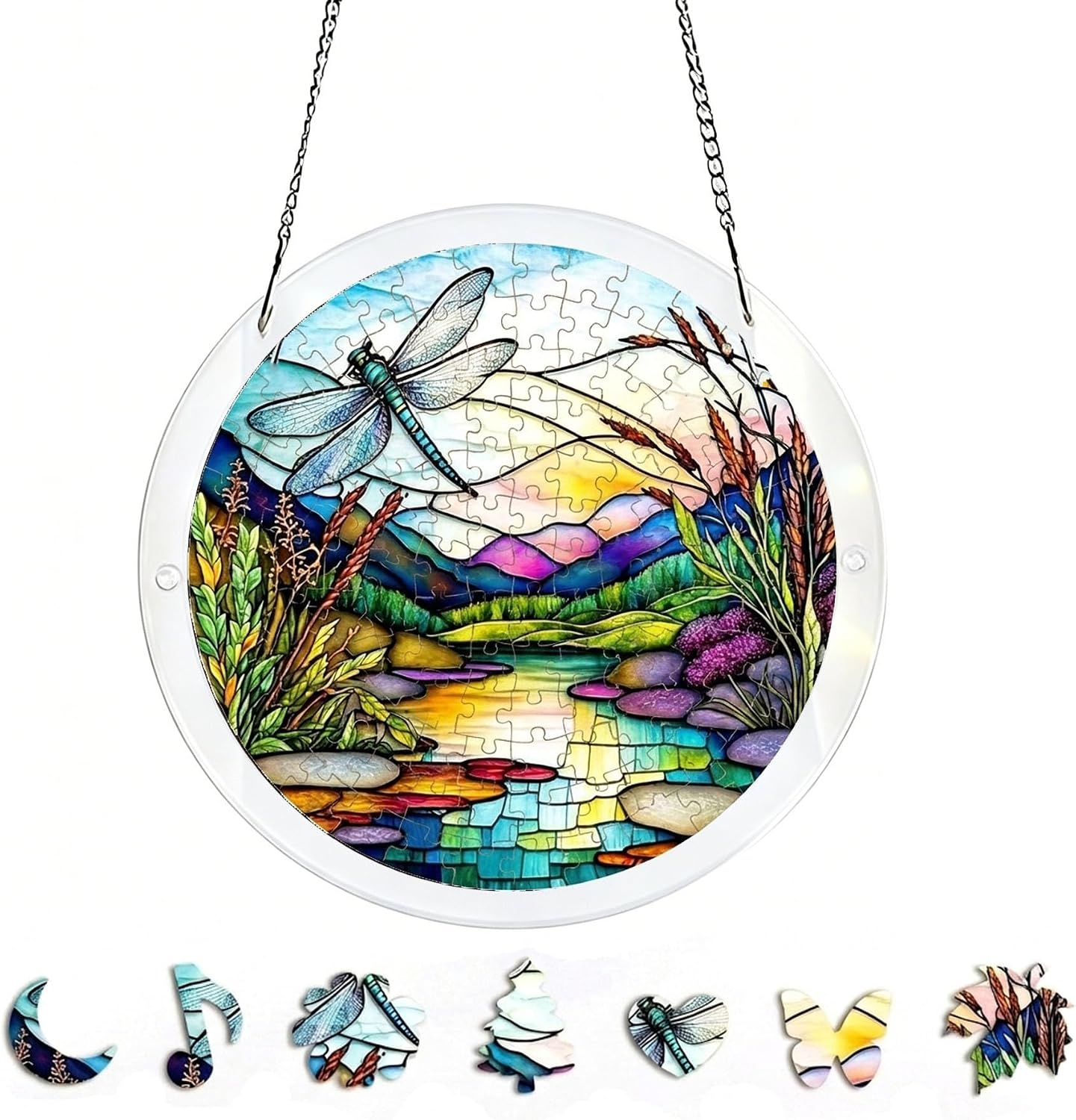 7.4 in Sun Catchers Acrylic Puzzle Window Hanging for Women Men