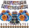 Overwatch Theme Birthday Party Decorations,Overwatch Video Game Party Supply Set for Kids with Happy Birthday Banner ,Cupcake Toppers, Balloons for Party Decorations