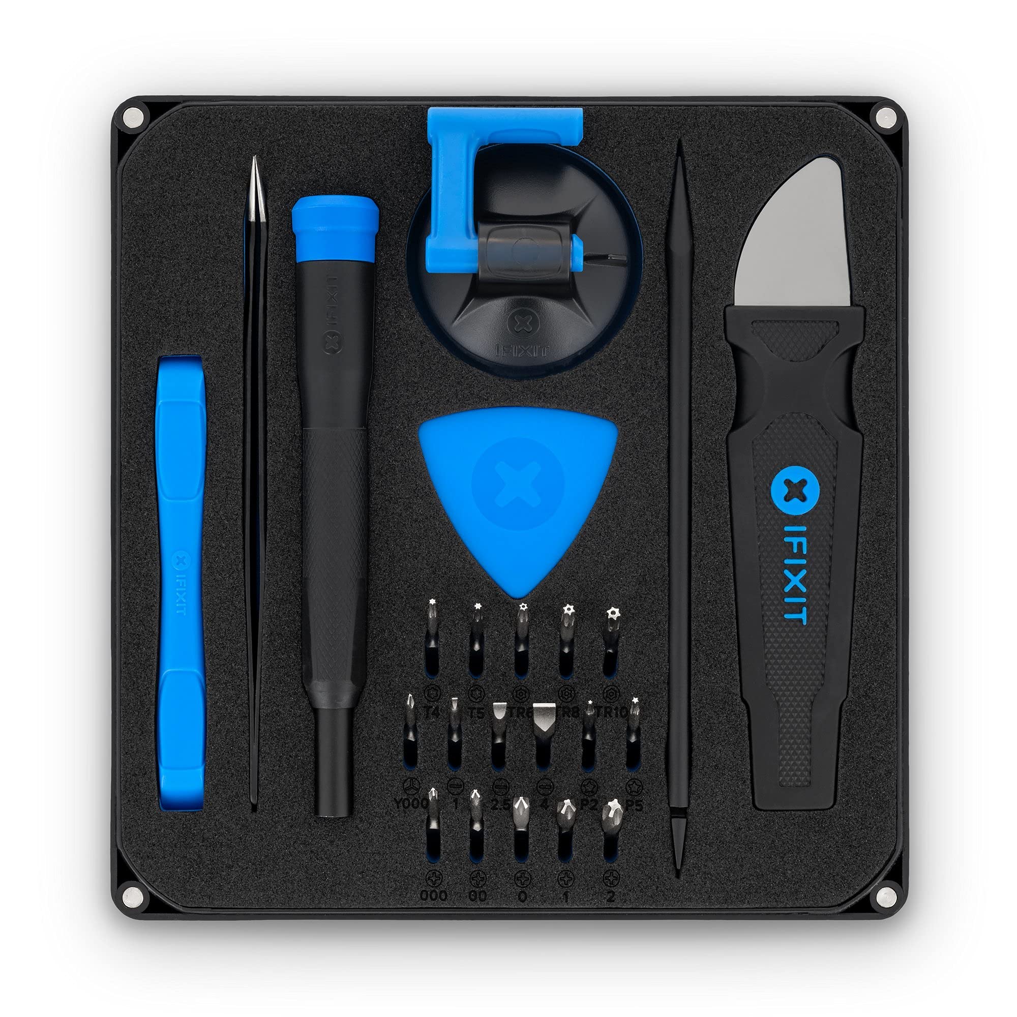 iFixit Essential Electronics Toolkit ツールキット IF145-348-5 | 16個の精密ビット(4mm)を備えたスターターツールセット、マグネットドライバー&電子機器用オープニングツール。
