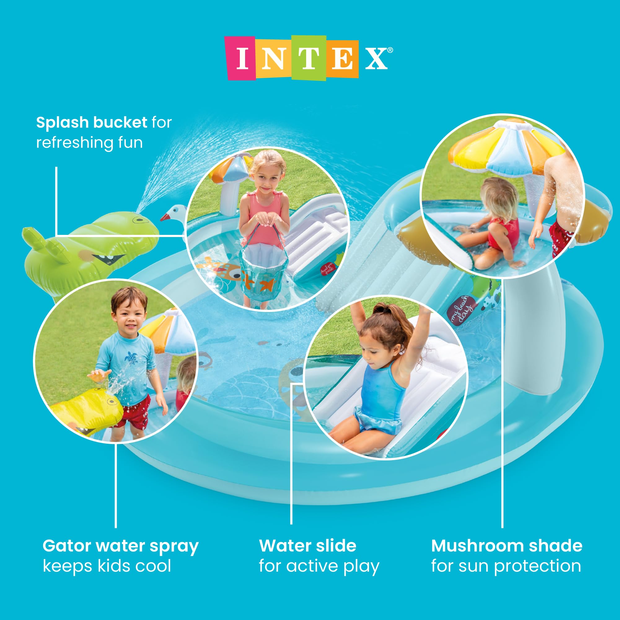 Intex Gator - Centro de Juegos Inflable, para Mayores de 2 años