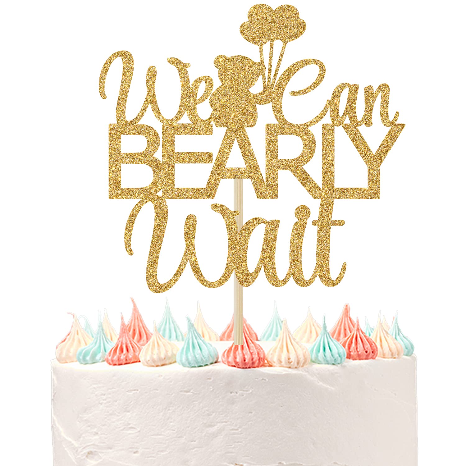 We Can Bearly Wait Baby Shower Cake Topper, Baby Bear Theme Baby Shower