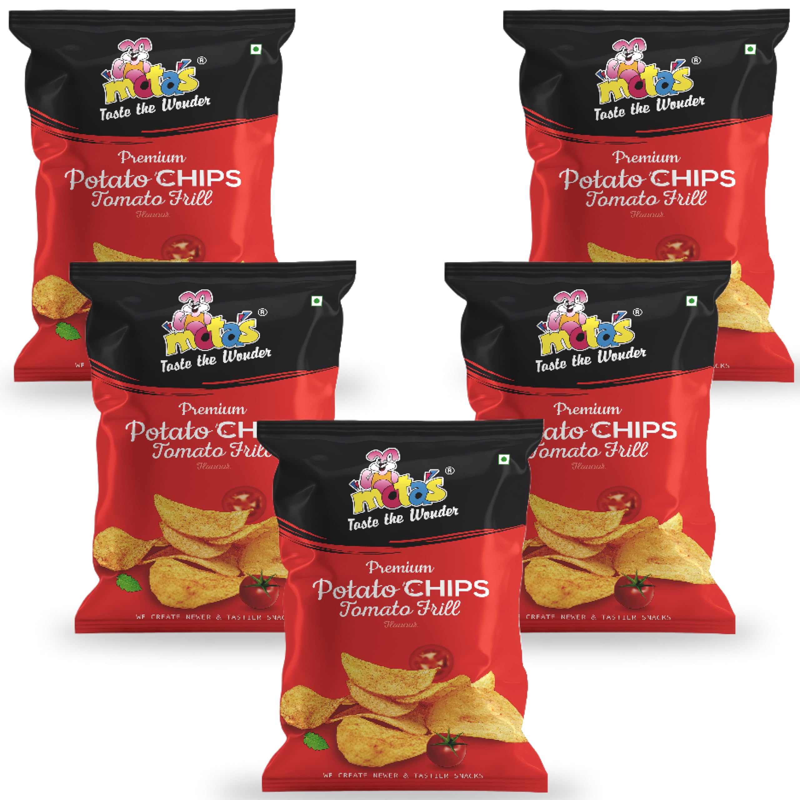 MOTAS Potato Chips|Fresh, Crispy & Crunchy Tomato Frill Potato Chips|Perfect Snack For Any Occasion|Crafted With Care|Premium Tomato Frill Flavor Potato Chips|Pack Of 5 (100 Gram) (B0CWH7DHTF) Amazon Price History, Amazon Price Tracker